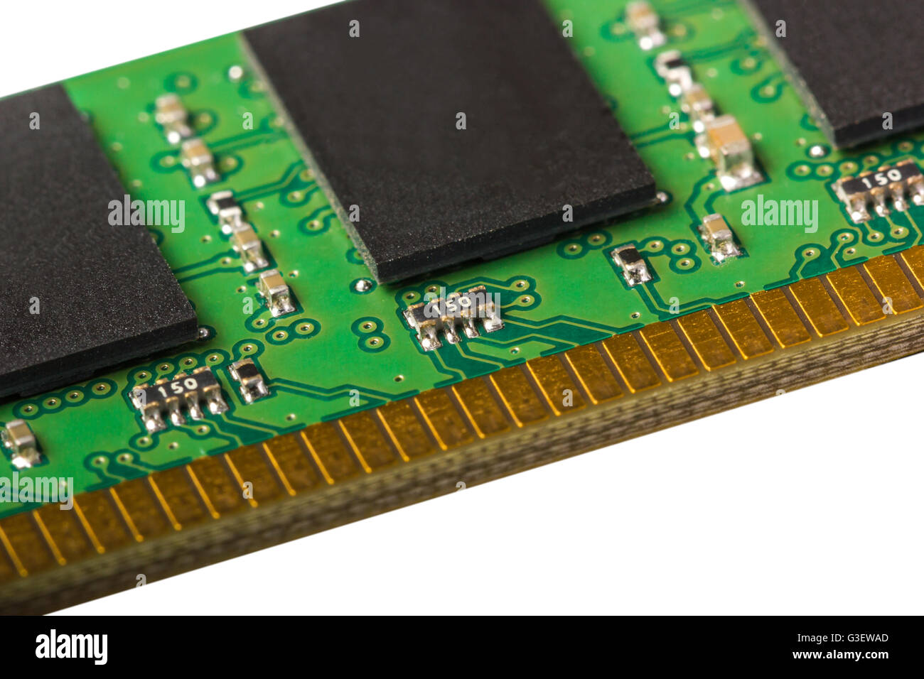 Electronic collection - computer random access memory (RAM) modules isolated on the white background Stock Photo