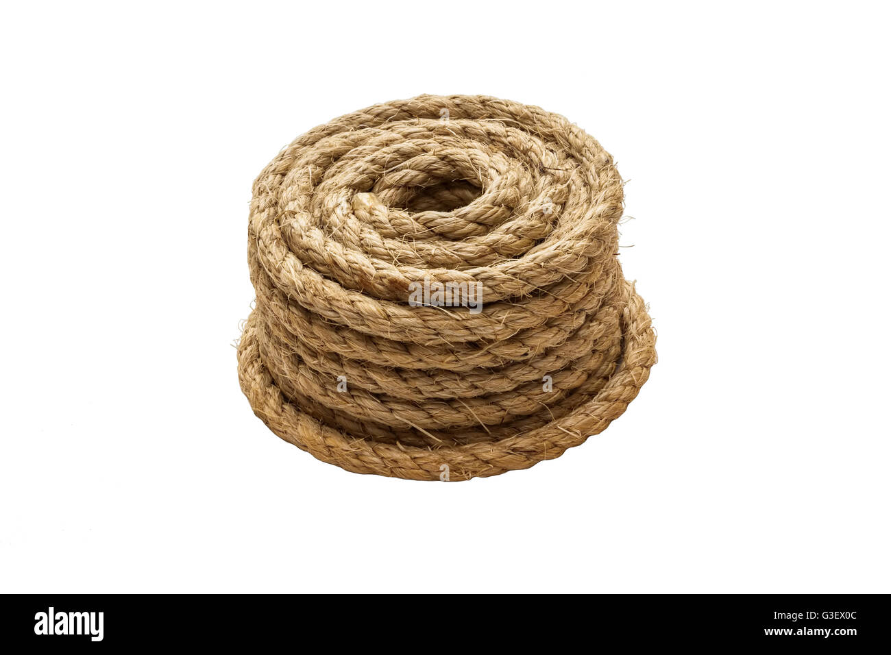 Small Rope Coiled on White Background Stock Photo - Image of stack, rope:  31524982