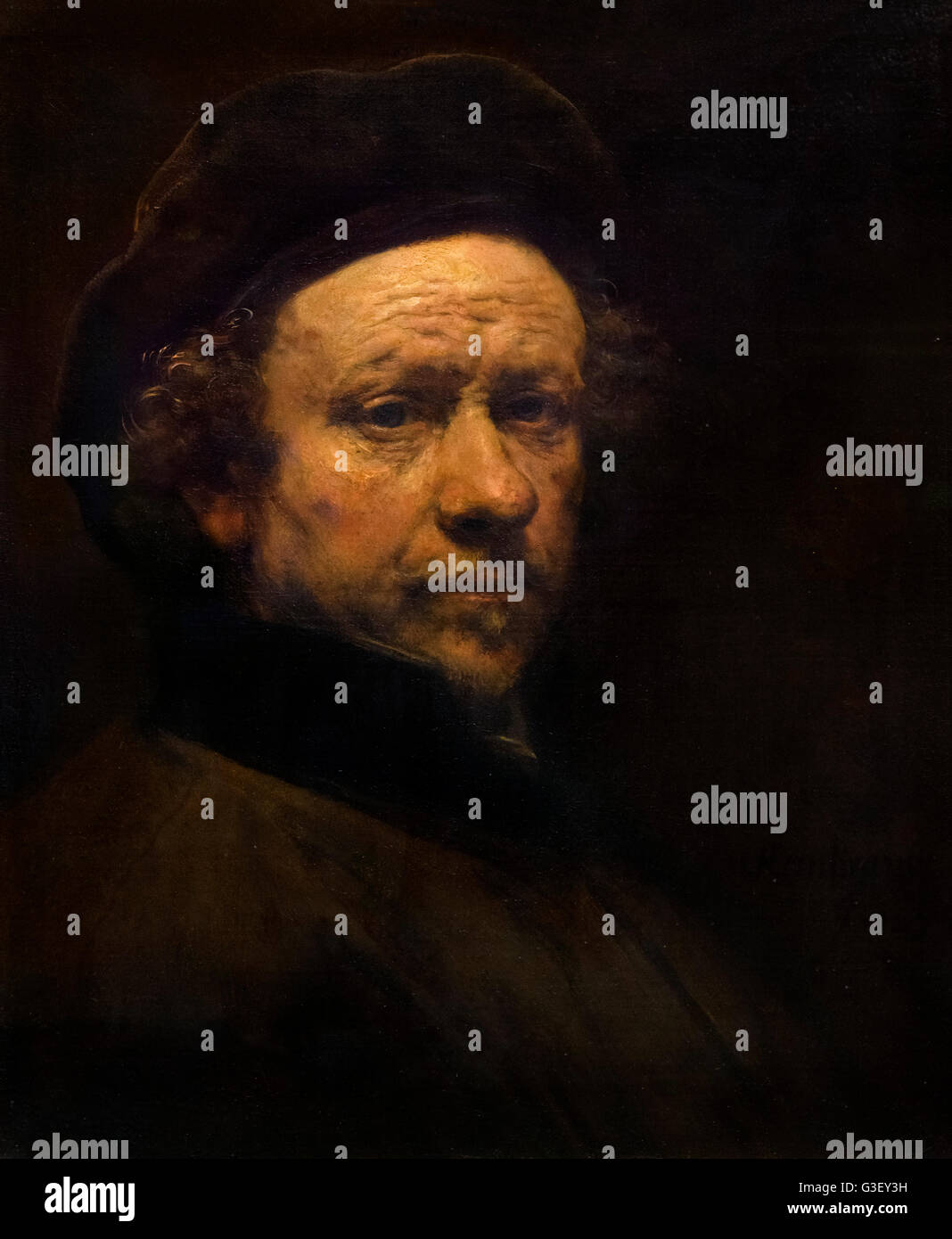 Rembrandt van rijn, self portrait 51 hires stock photography and