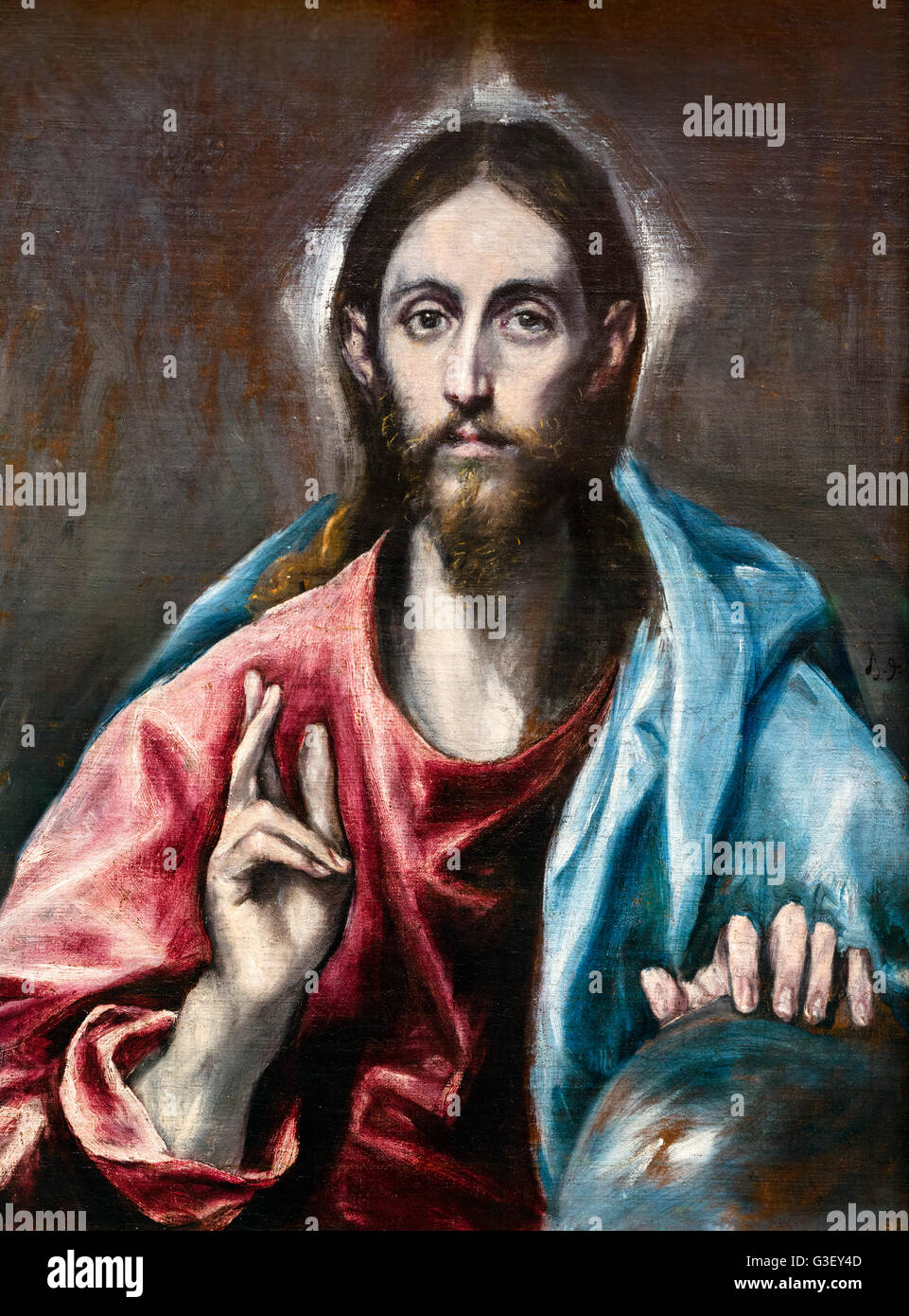 El Greco painting. The Saviour of the World by El Greco (Domenikos
