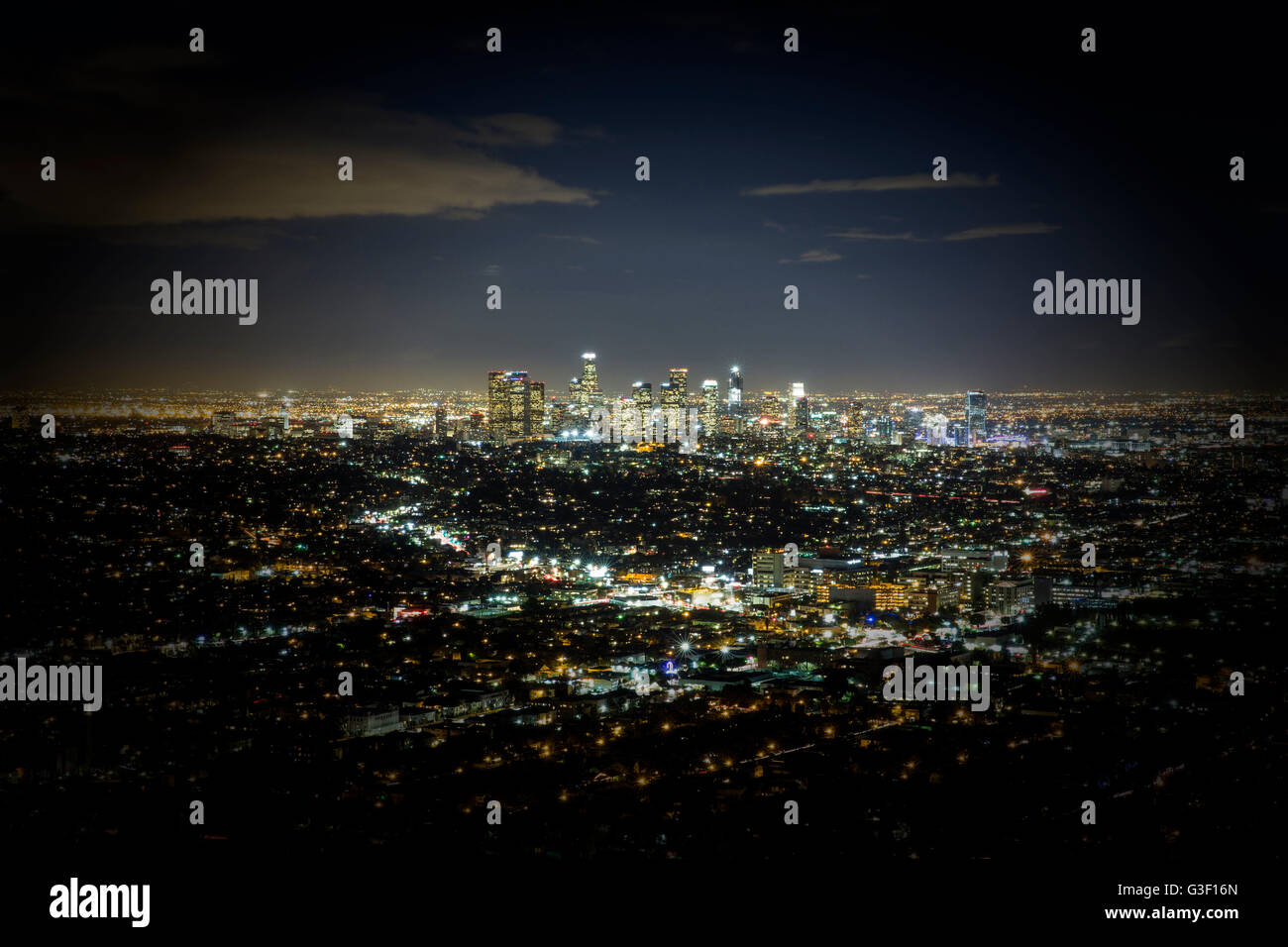 Downtown Los Angeles View from the Griffith Observatory Stock Photo