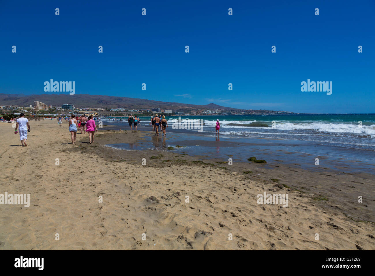 The beaches of Maspalomas, sand dunes, Maspalomas, Gran Canaria, Spain, Europe Stock Photo