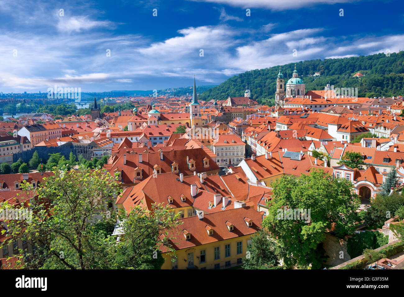 Overview of Mala Strana in Prague Stock Photo
