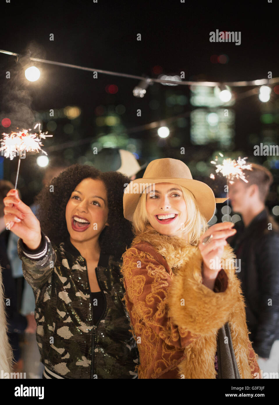 Picture of Rooftop fireworks hi-res stock photography and images - Alamy