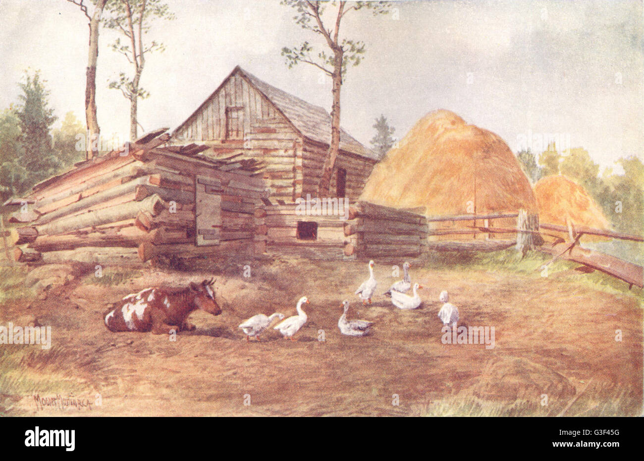 Шишкин Иван Иванович деревенский двор. Конец 1860-х