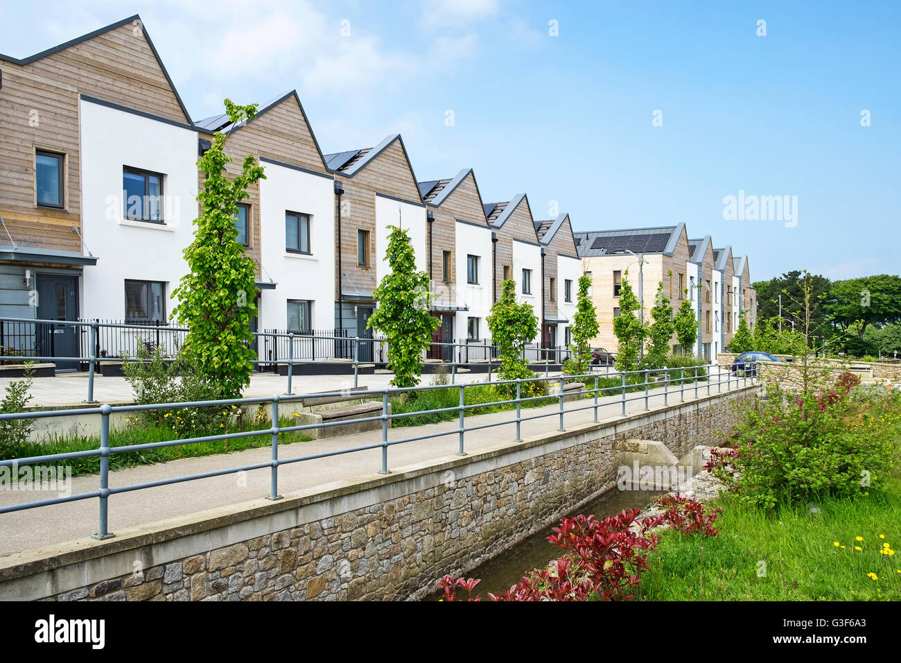 Contemporary affordable housing scheme in Redruth, Cornwall, England, UK Stock Photo