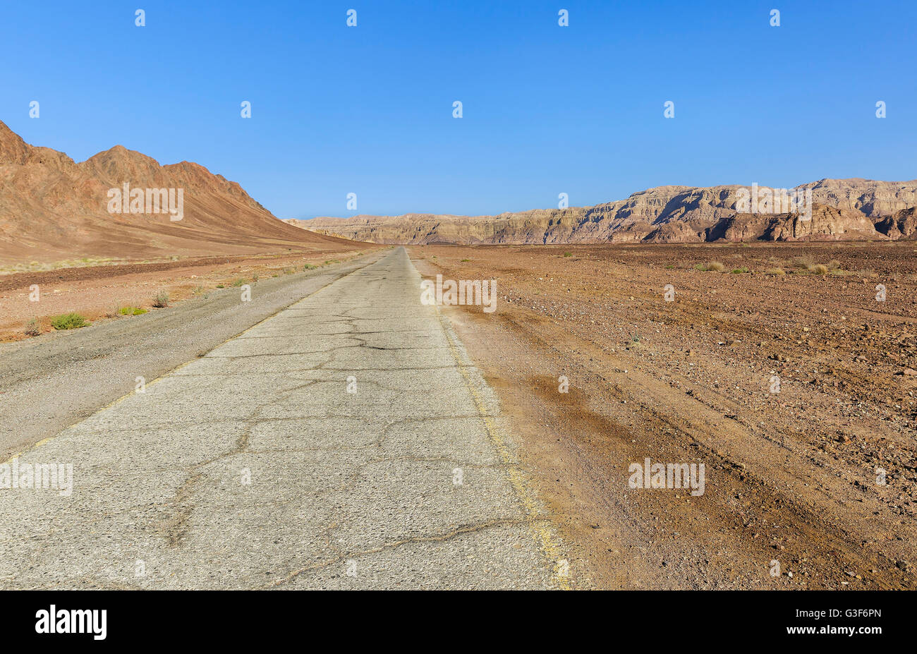 road in the desert of Eilat Israel Stock Photo