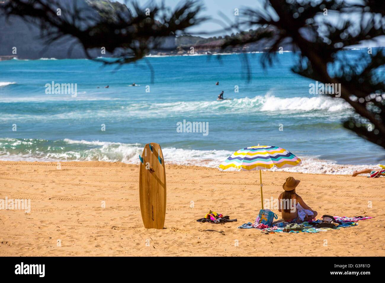 Avoca Beach in NSW Australia when surfing is a passion. Stock Photo