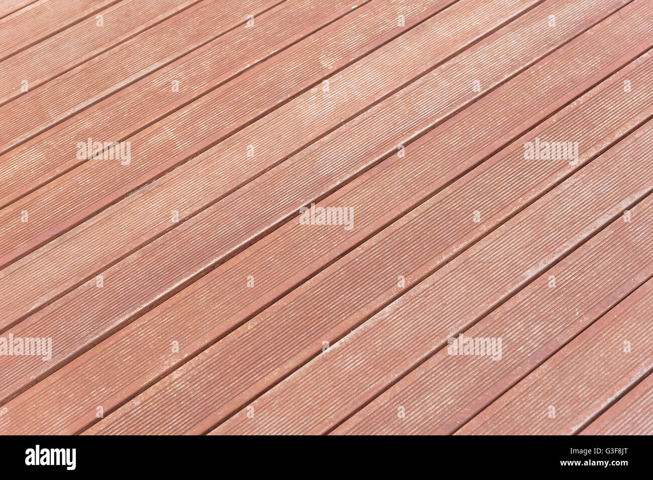 Wooden floor background. Texture of wood boat floor. Stock Photo