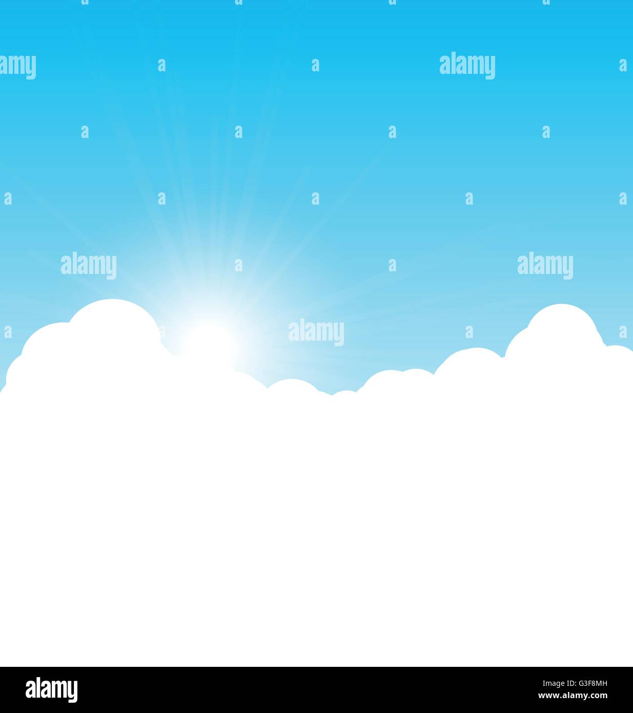 Blue sky background with clouds. Vector illustration Stock Vector Image ...