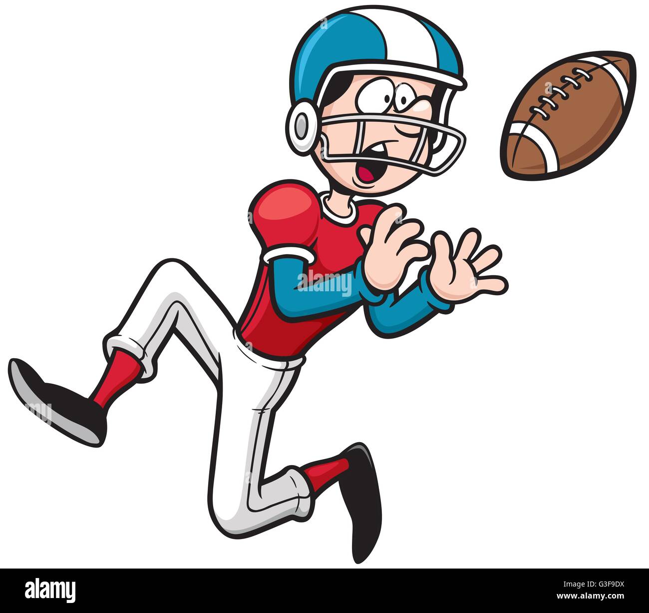 Vector illustration of Cartoon American football player Stock Vector