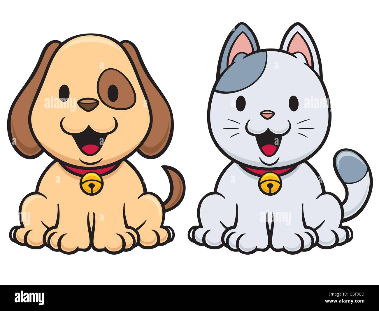 Vector illustration of Cartoon Cat and Dog Stock Vector Image & Art - Alamy