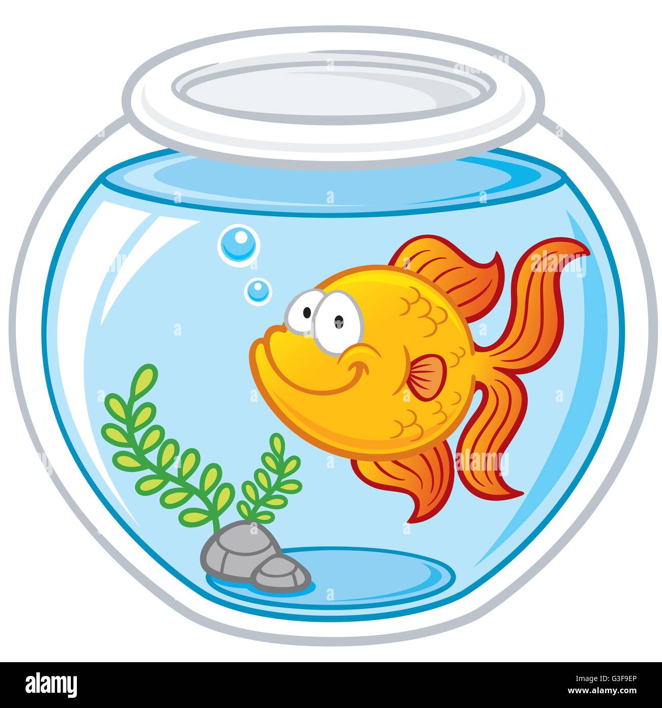 Vector illustration of Goldfish in a bowl Stock Vector Image & Art - Alamy