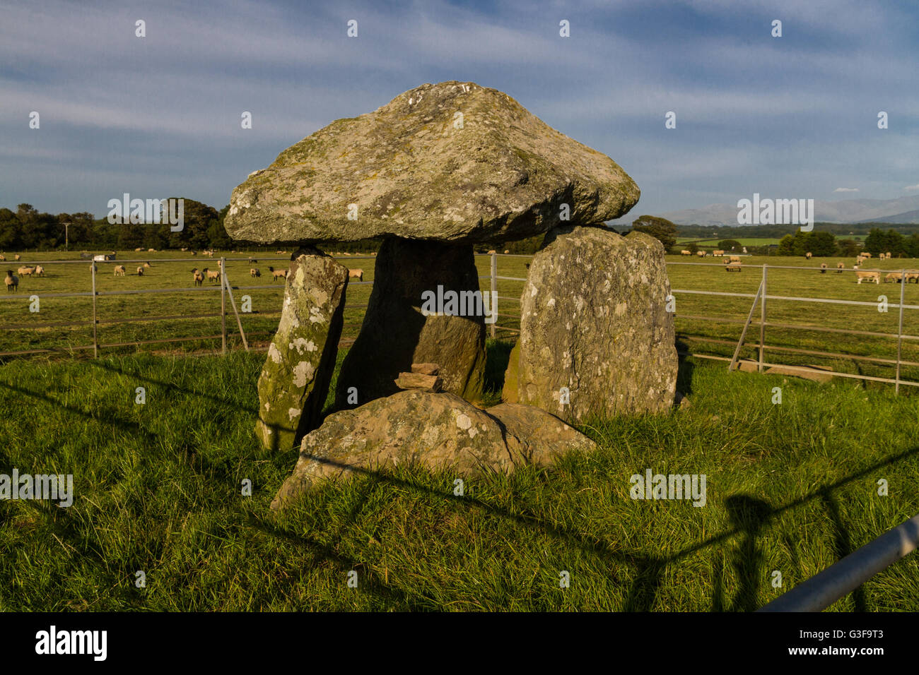 Bodowyr Burial Chamber, Neolithic tomb. Anglesey, Wales, United Kingdom. Stock Photo