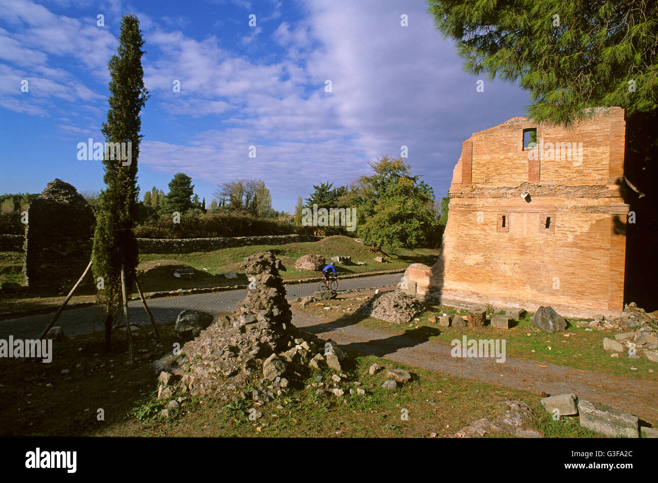 Via Appia Antica, Appia Antica Regional Park, Rome, Lazio, Italy Stock Photo
