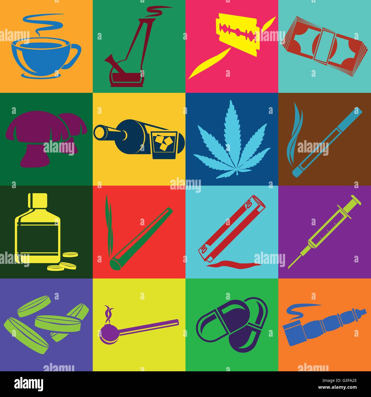 Colorful Illustration Collage Drugs Stock Vector Art & Illustration