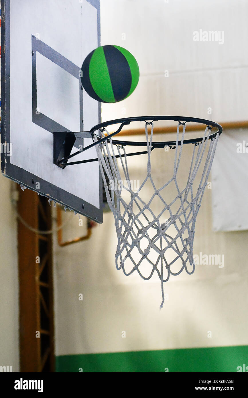 Ball near the basketball hoop Stock Photo Alamy