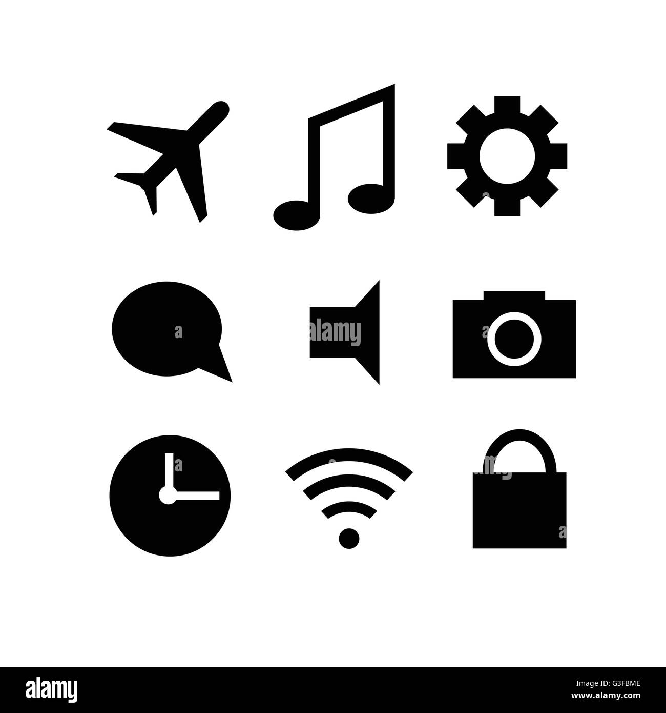 Set of modern gadget icons in white background Stock Vector