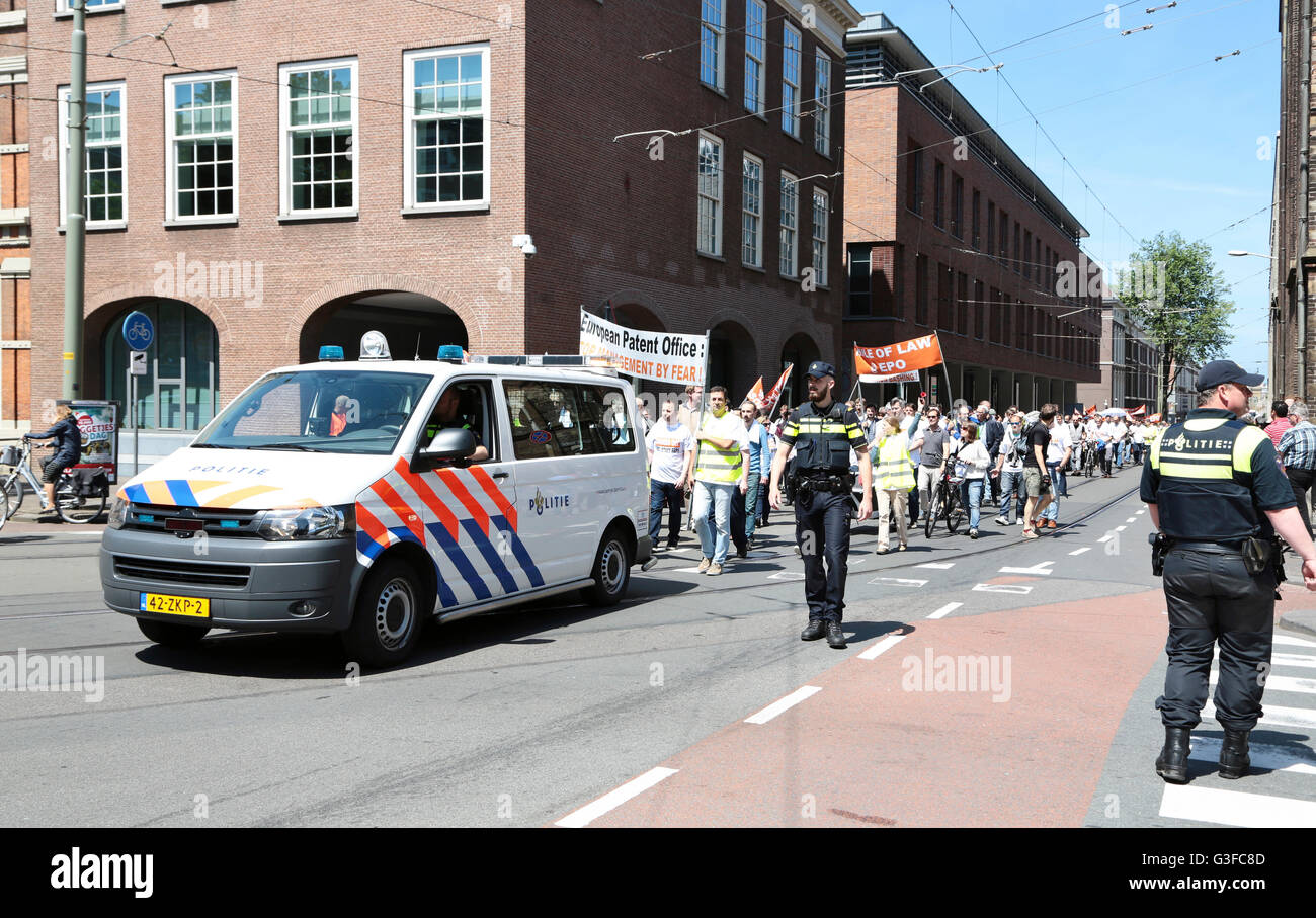 Demonstration of employees of the European Patent Office on June 9 in