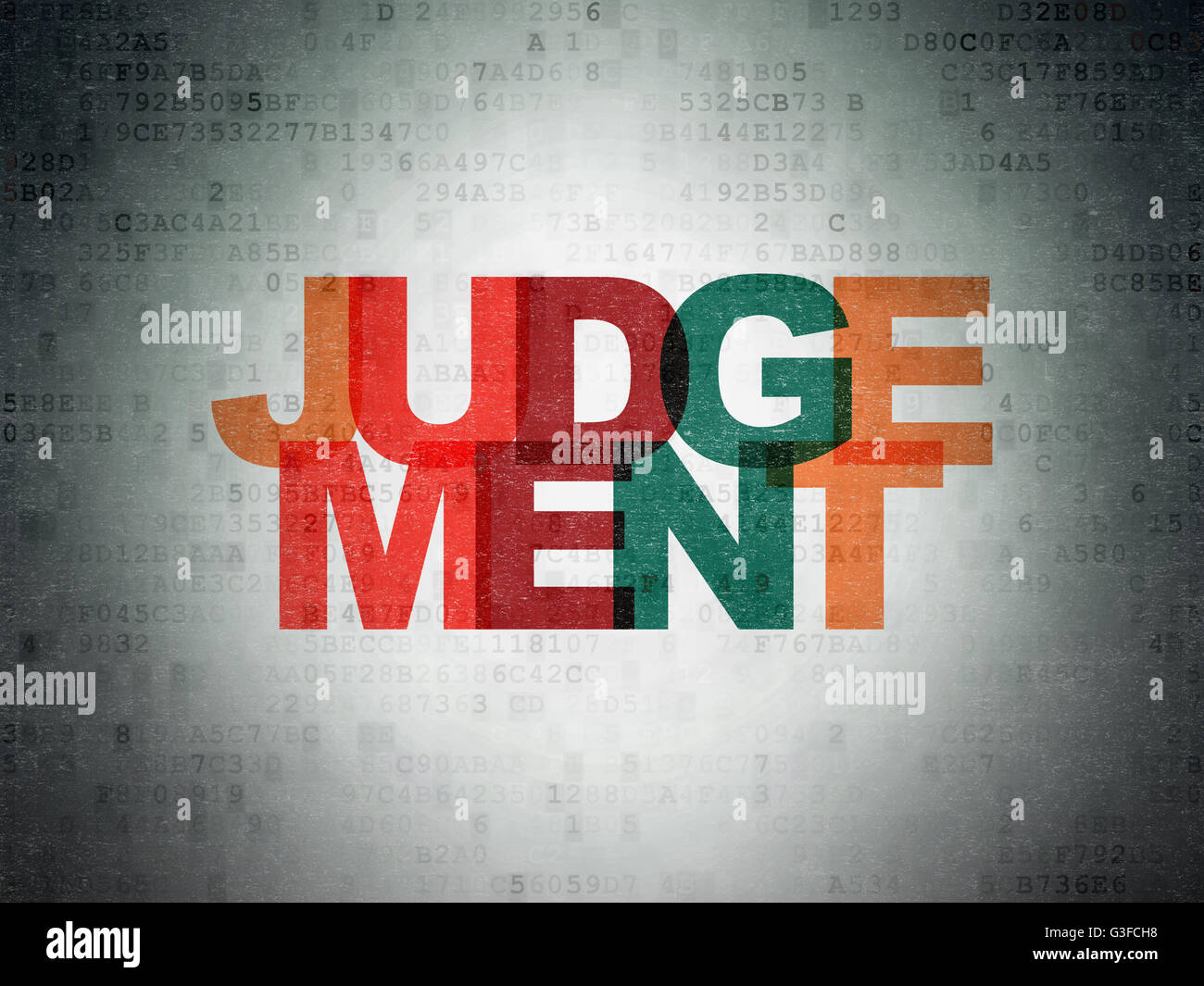Law concept: Judgement on Digital Data Paper background Stock Photo - Alamy