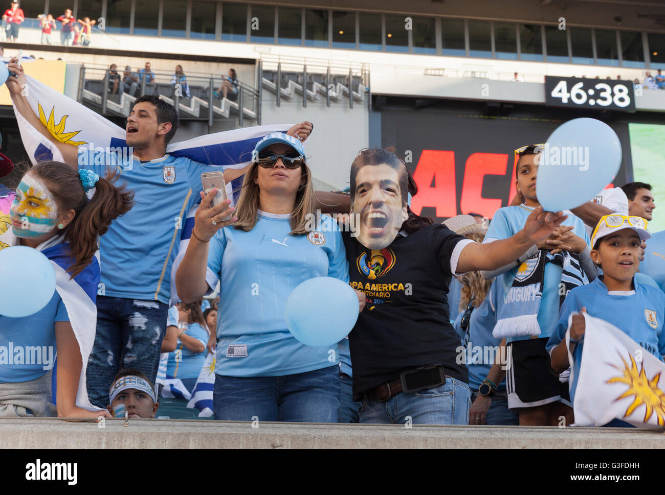 Philadelphia, United States. 09th June, 2016. Fans of Uruguay attend Copa America Centenario game between Venezuela & Uruguay. Venezuela won 1 - 0 . © Lev Radin/Pacific Press/Alamy Live News Stock Photo