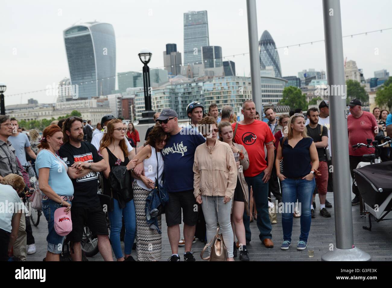 London, England. June 10th 2016. Loved ones and relatives join in a memorial event in London for cyclists and pedestrians who have been killed over recent weeks. Credit: Marc Ward/Alamy Live News Stock Photo