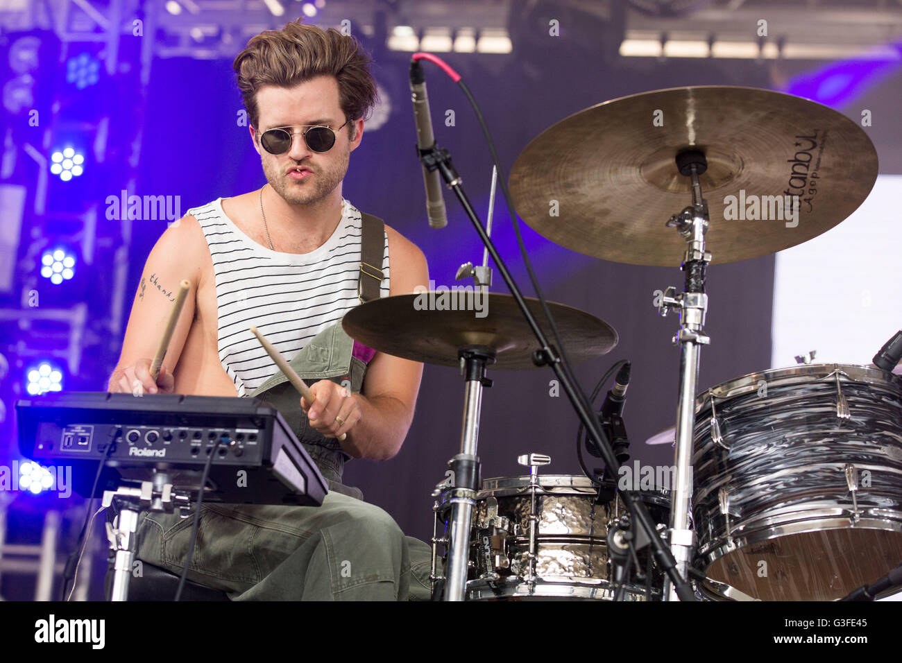 Manchester, Tennessee, USA. 9th June, 2016. Drummer JAKE GOSS of Lany