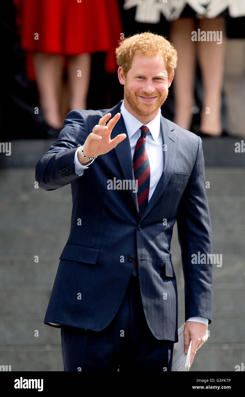 London, UK. 10th June, 2016. Prince Harry Departure Members of the British Royal Family attend a National Service of Thanksgiving to mark Queen's Elisabeth 90th birthday at St Paul·s Cathedral in Londen RPE/Albert Nieboer/Netherlands OUTLondon, UK. 10th June, 2016. Stock Photo