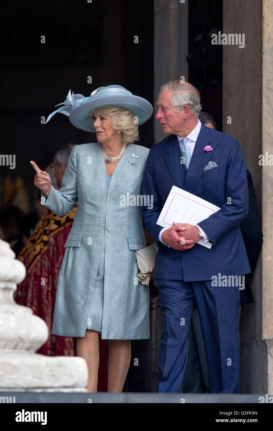 London, UK. 10th June, 2016. Prince Charles and Duchess Camilla Departure Members of the British Royal Family attend a National Service of Thanksgiving to mark Queen's Elisabeth 90th birthday at St Paul·s Cathedral in Londen RPE/Albert Nieboer/Netherlands OUTLondon, UK. 10th June, 2016. Stock Photo