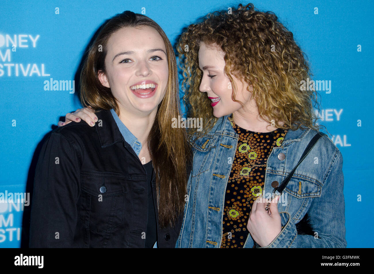 Sydney, Australia. 11th June, 2016. VIP's and celebrities arrive at the Teenage Kicks World Movie Premiere in Sydney. This movie premiere was apart of the Sydney Film Festival which runs from the 8th to the 19th of June at various venues throughout Sydney. Pictured is Philippa Northeast and Gracie Gilbert Credit:  mjmediabox /Alamy Live News Stock Photo