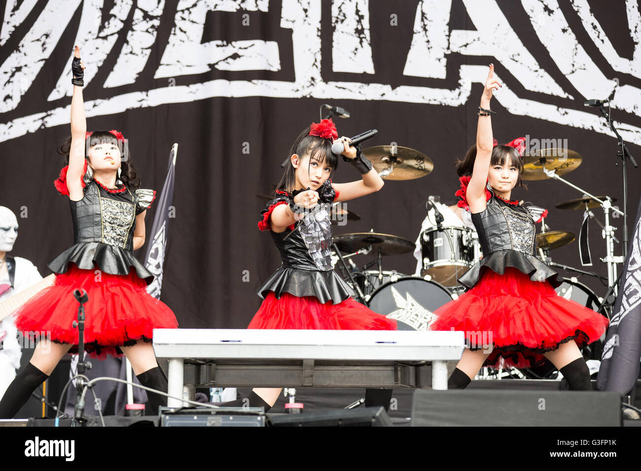 August 30, 2015 - Babymetal perform as special guests at day 3 of Leeds Festival, 2015 © Myles Wright/ZUMA Wire/Alamy Live News Stock Photo