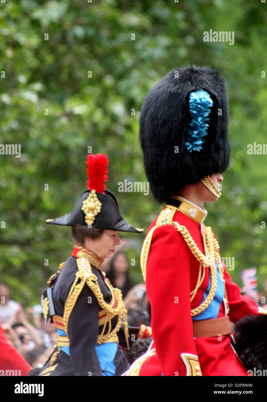 London, UK. 11th June, 2016. HRH Prince William & HRH The Princess Royal Credit:  Chris Carnell/Alamy Live News Stock Photo