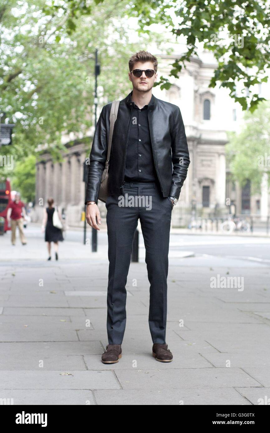 Jim Chapman, Vblogger, arriving at the Agi & Sam, London Collections Men SS17 at 180 Strand, in central London. Stock Photo