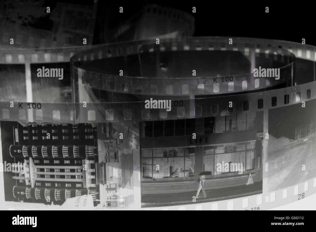 Negative shot of buildings Stock Photo