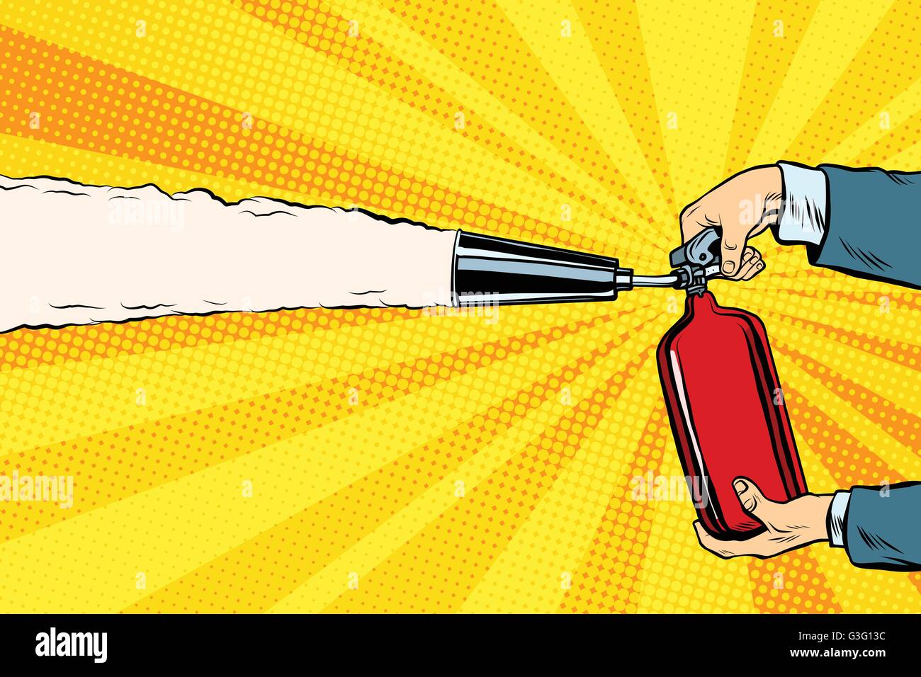 Extinguish the flames with a fire extinguisher Stock Vector Image & Art Alamy
