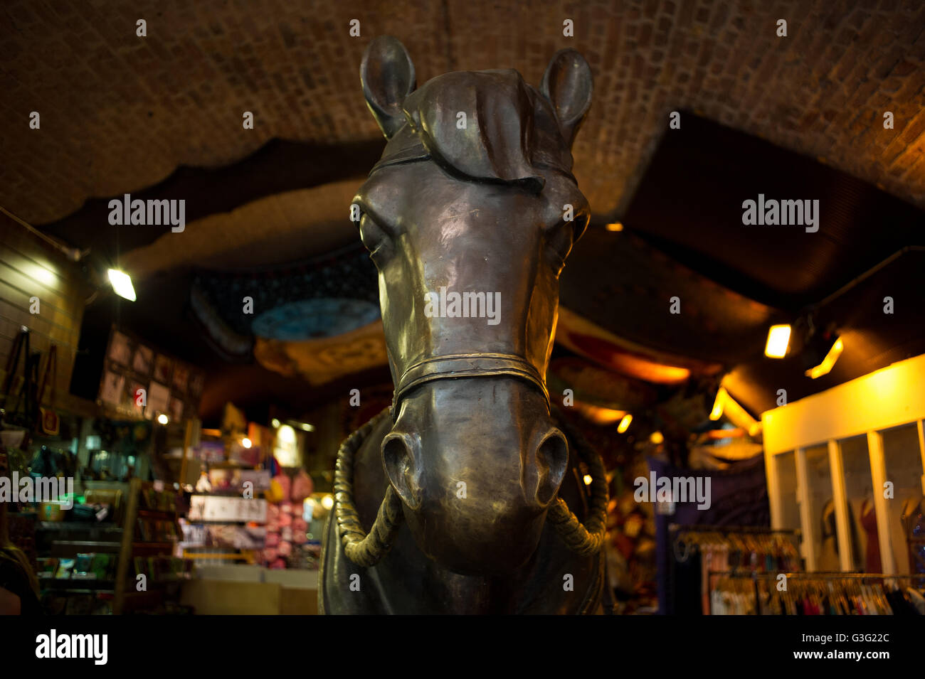 Horse statue in the Camden Market, London Borough of Camden Stock Photo