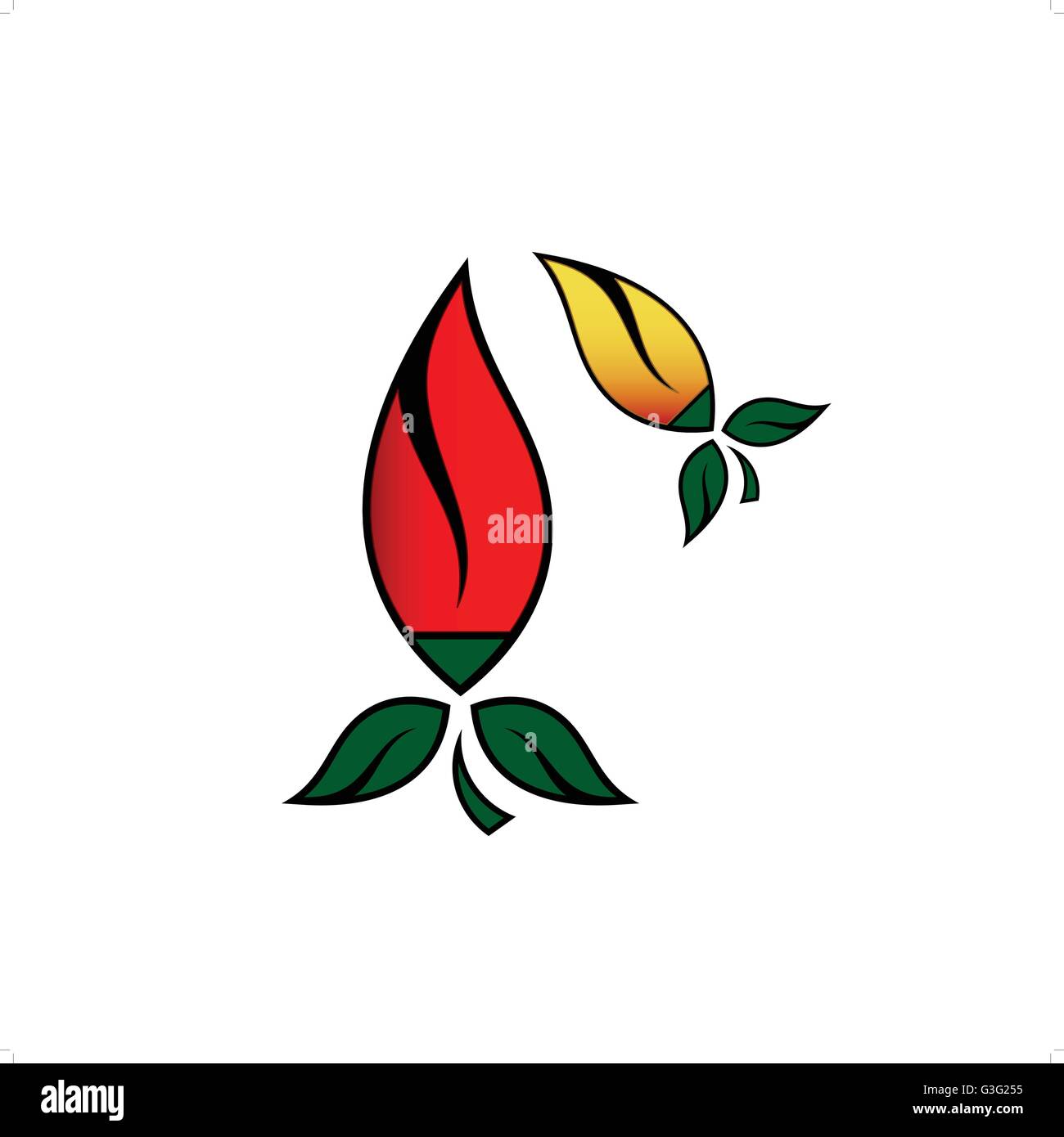 Yellow Chilli Vector Hot chilli pepper vector set isolated on white background. Red and ...