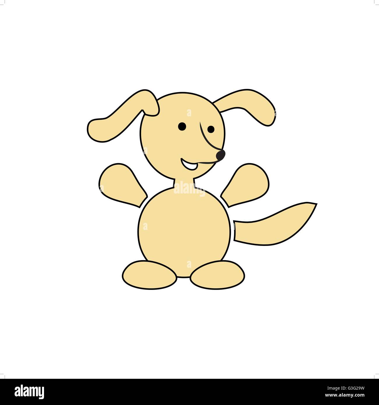 Cartoon happy dog vector illustration isolated on the white background ...