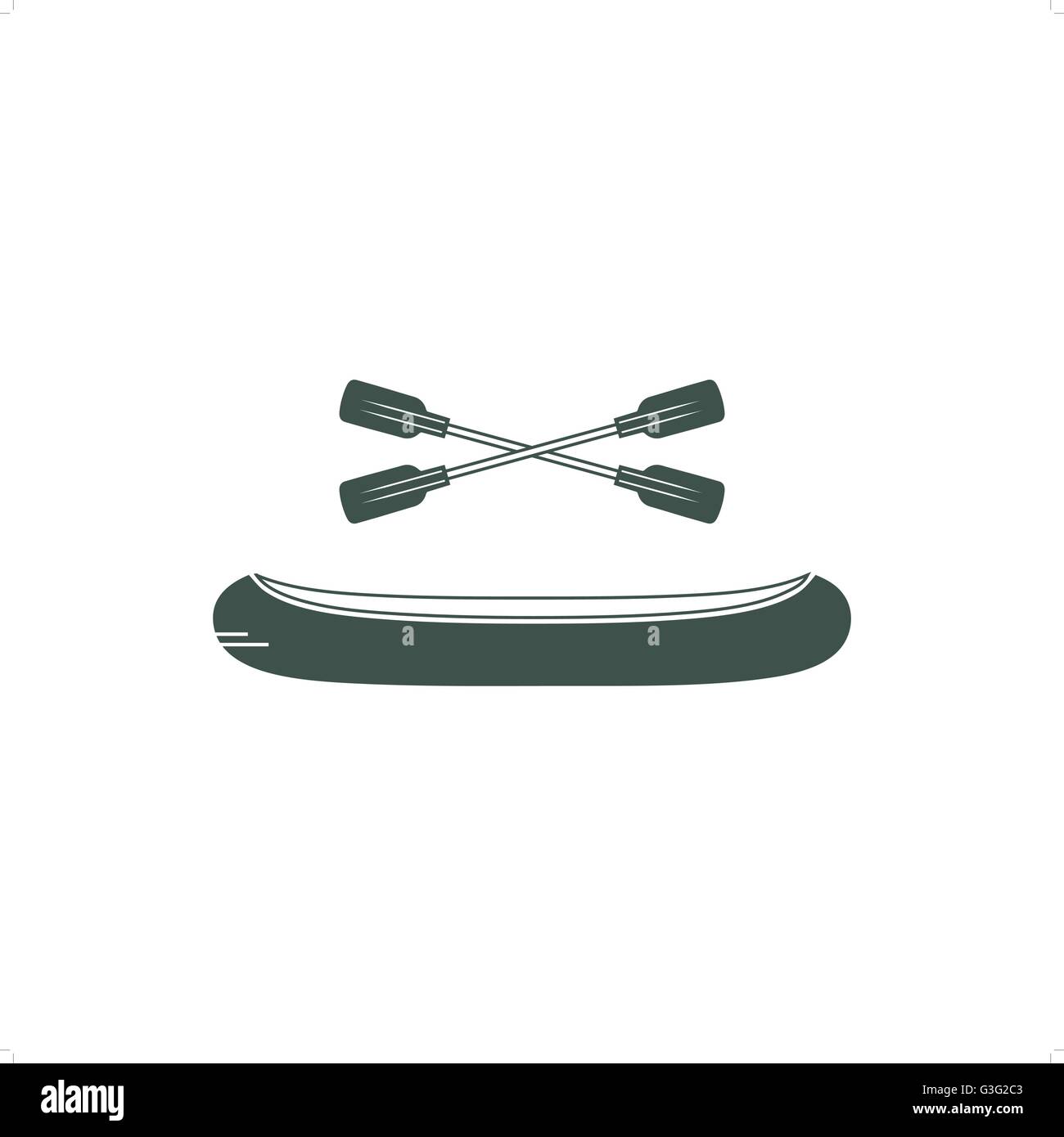 Canoe with paddle vector illustration isolated on the white background