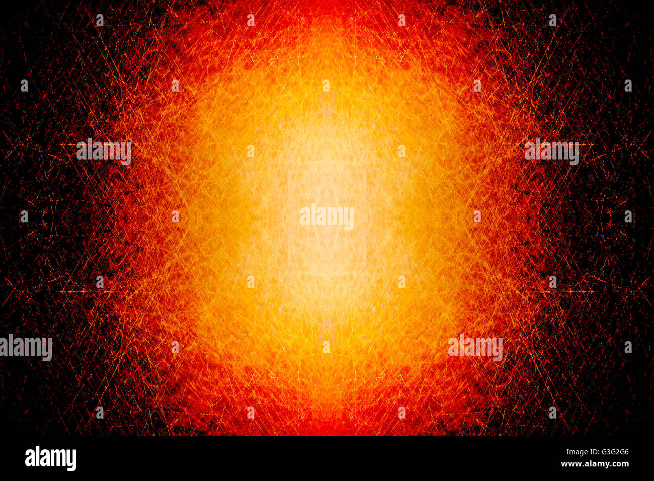 Grunge scratched glowing fireball background Stock Photo