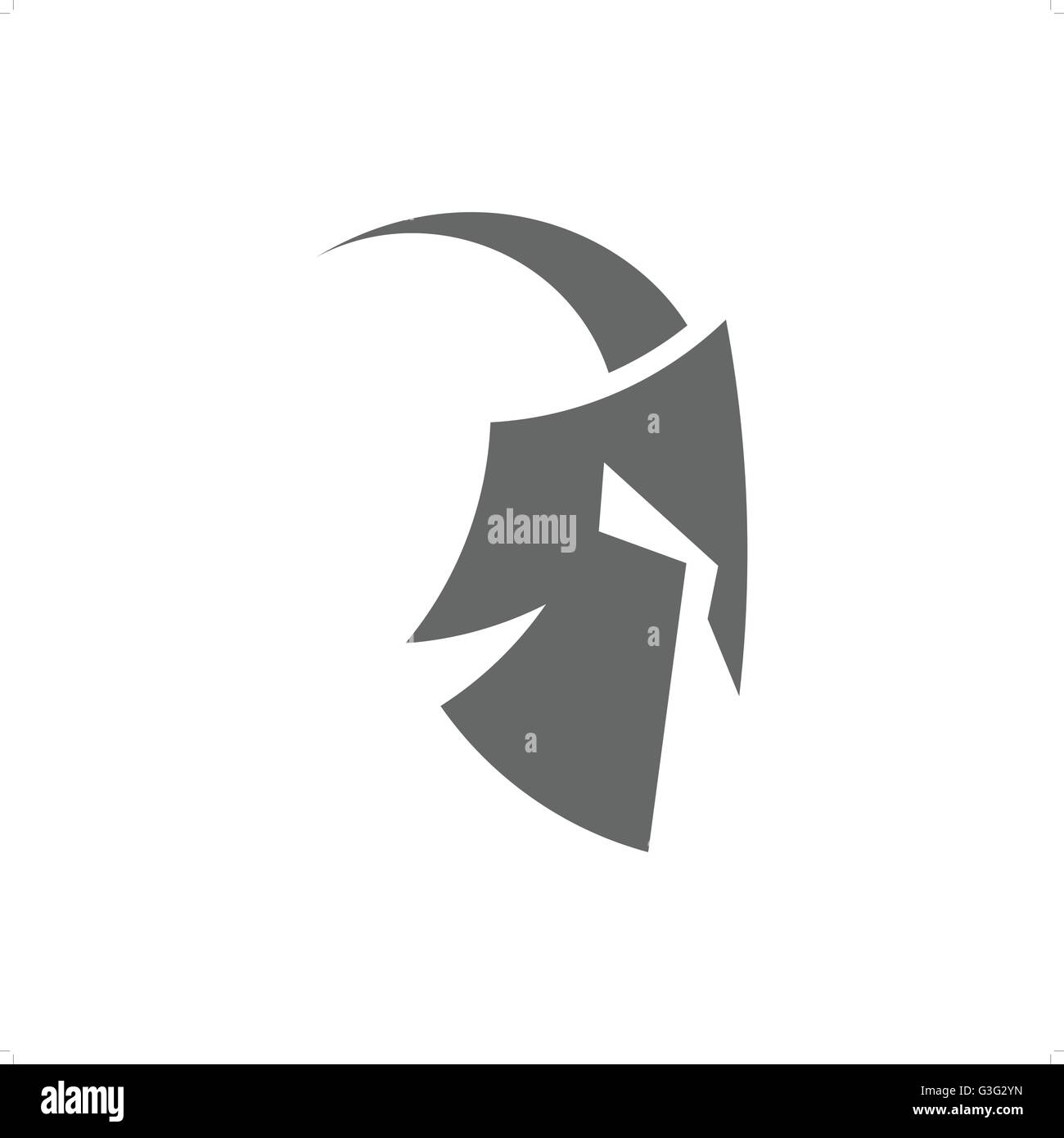 Roman or Greek spartan warrior helmet silhouette vector illustration ...