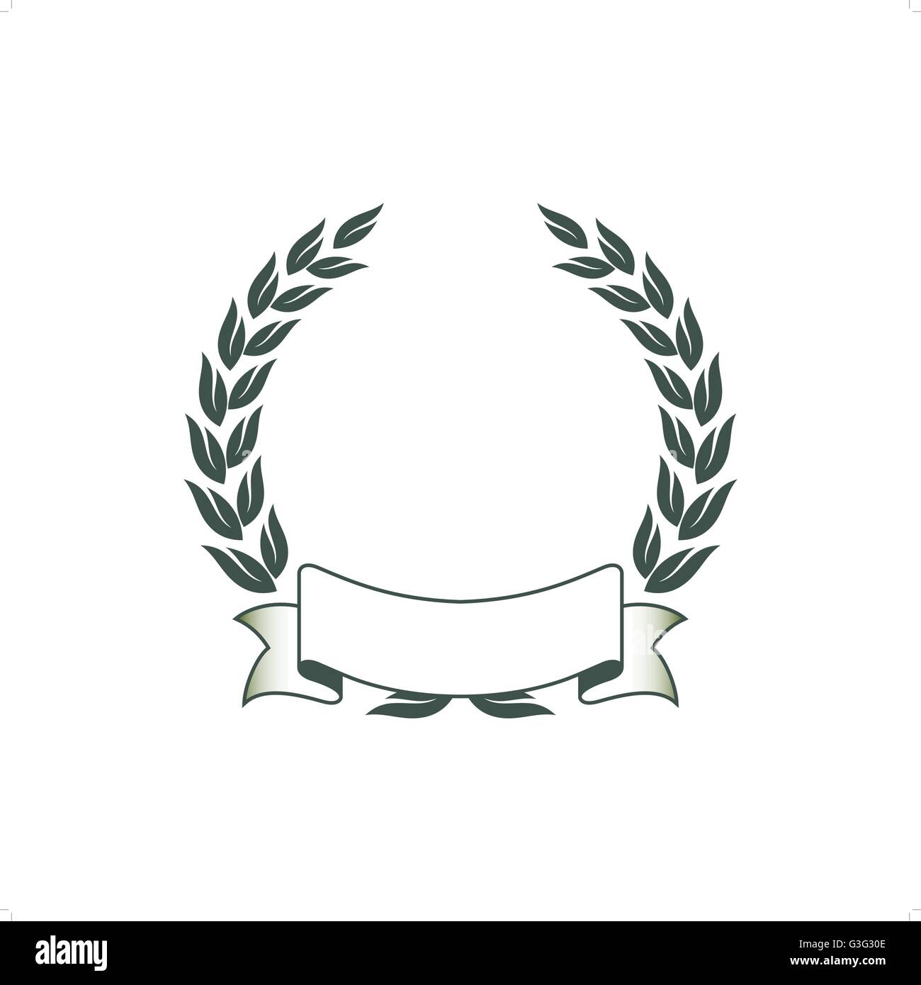 Laurel Leaves Ribbon Icon Stock Vector (Royalty Free) 392855431