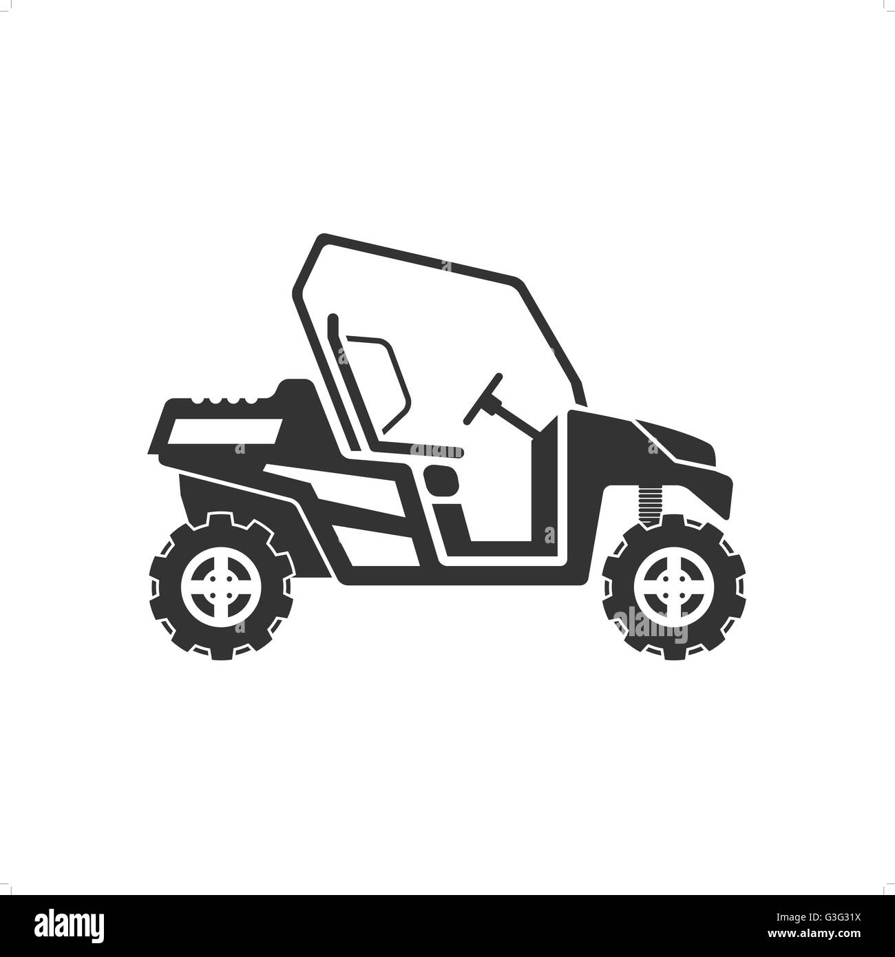 Dune buggy or desert car icon vector illustration isolated on white background. Stock Vector