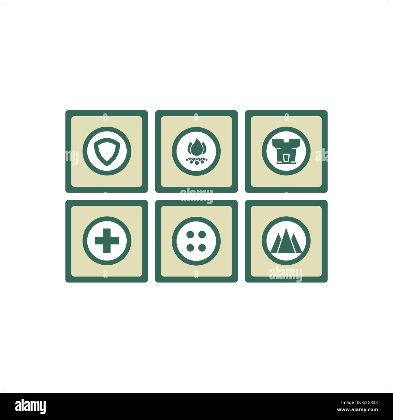 Safety icon set vector illustration isolated on white background Stock