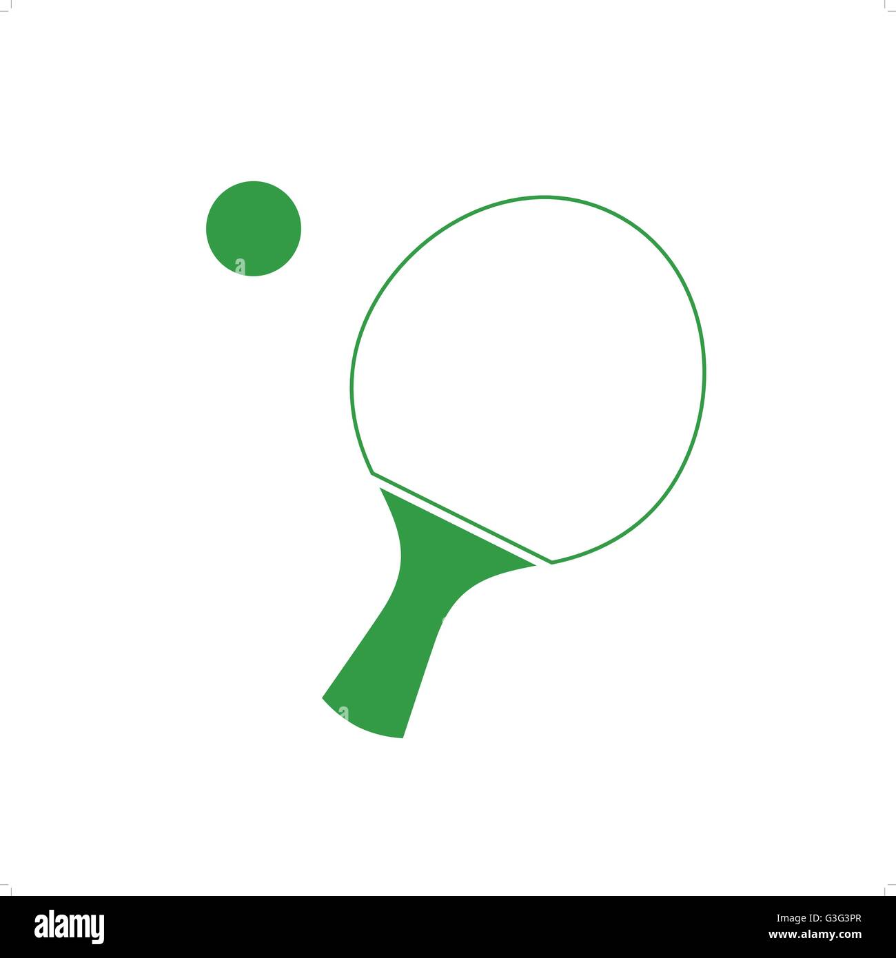Green Line Drawing Ping Pong Racket Or Tabletennis Bat With Ball Vector Illustration Isolated On White Background Stock Vector Image Art Alamy