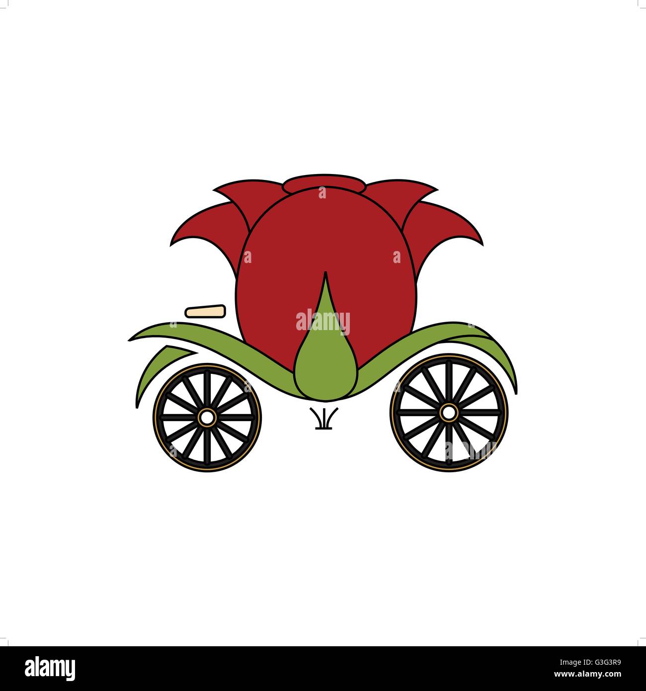 Beautifull rose flower like carriages vector illustration isolated on white background. Stock Vector