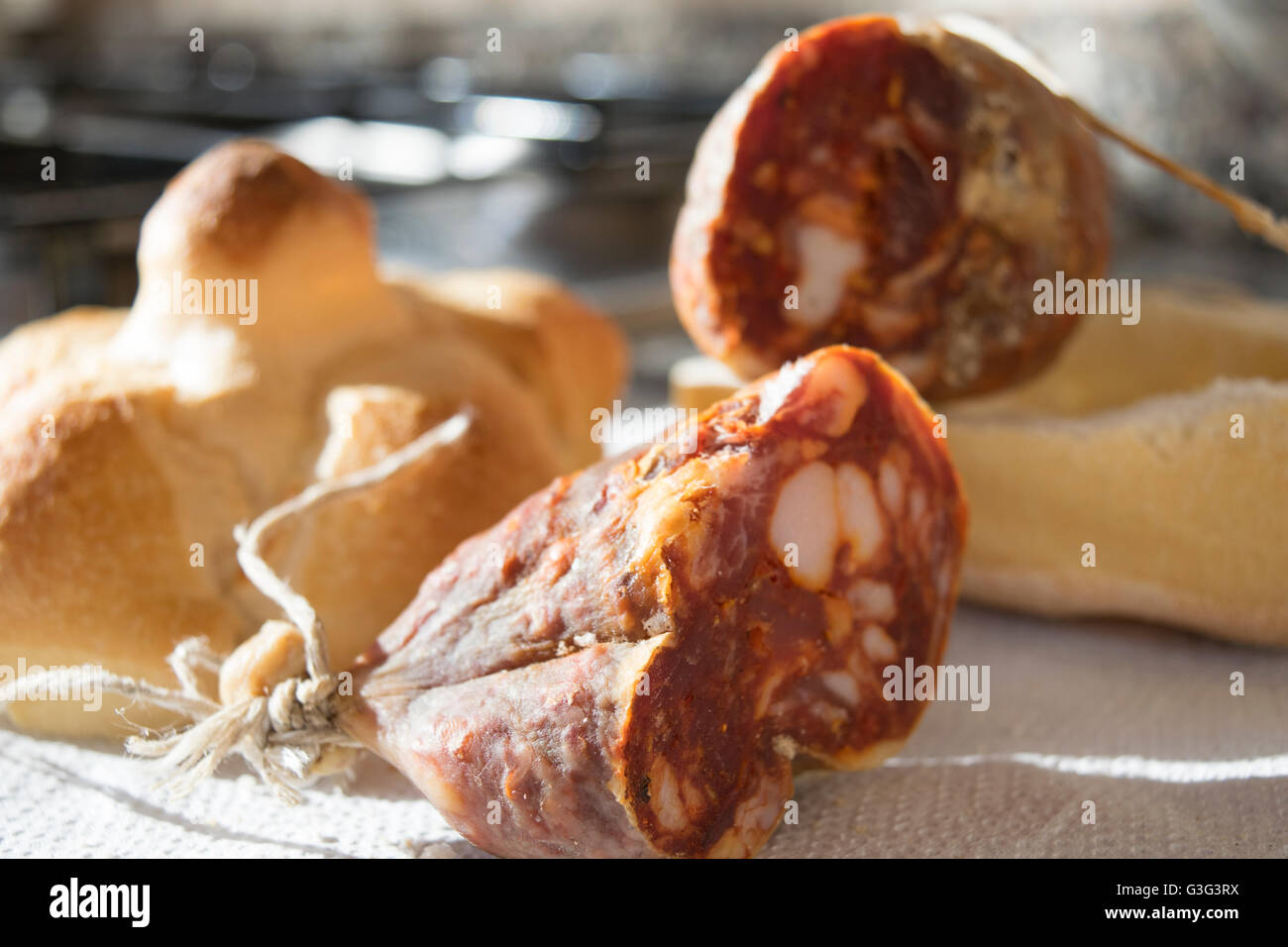 soppressata traditional calabrese salami Stock Photo Alamy