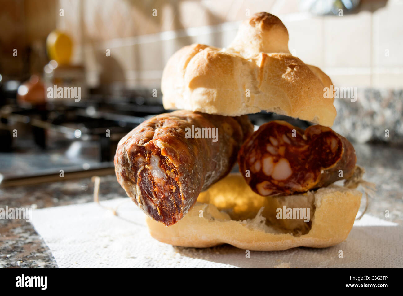 soppressata traditional calabrese salami Stock Photo Alamy