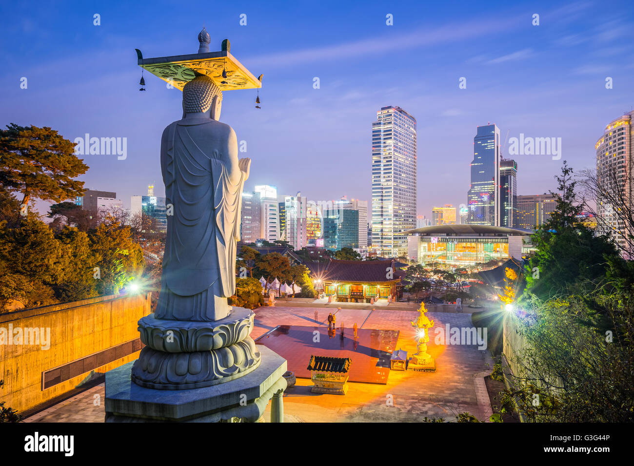 The Big Buddha at Bongeunsa in Seoul, South Korea. Stock Photo