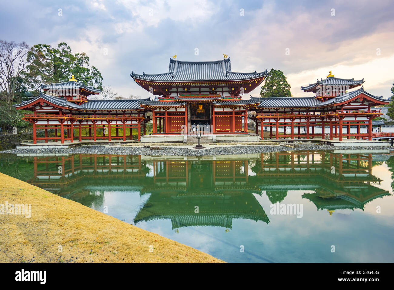 Kyoto, Japan - December 31, 2015: The Byodo-in Buddhist temple, a UNESCO World Heritage Site is a Buddhist temple in the city of Stock Photo